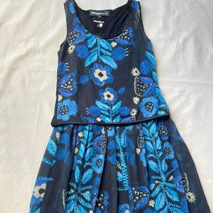 Desigual Blue and Black Floral Dress and Tank Top Set NWT, Size L